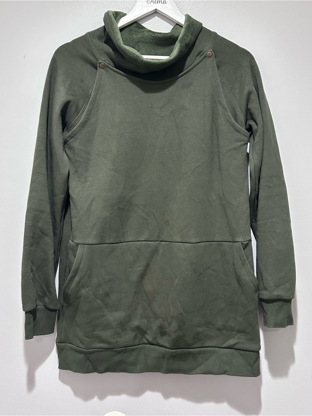 Latched Mama Olive Green Harbor Snap hoodie
